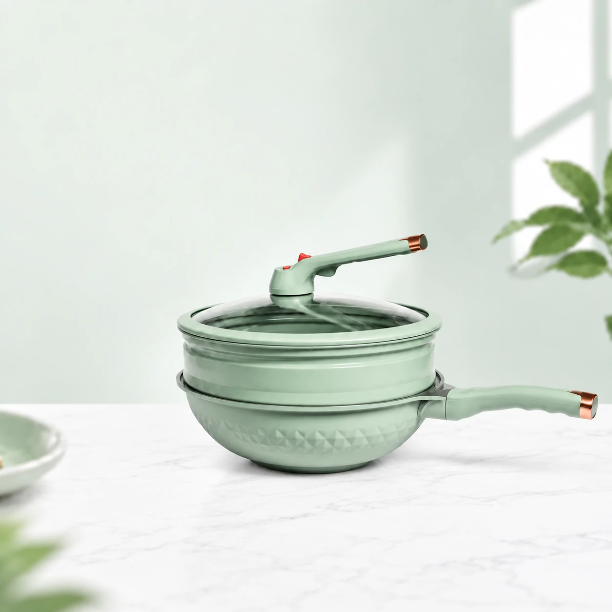 Bamboo-green wok
