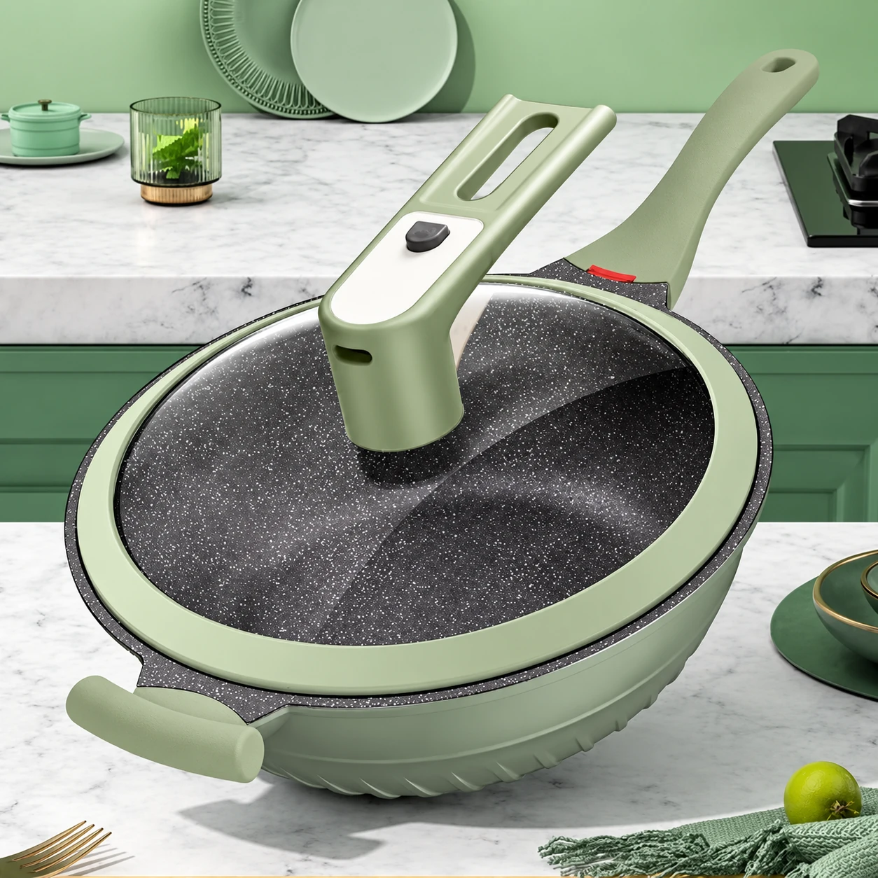 Green deep wok