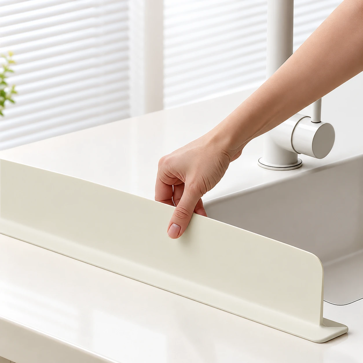 Positioning the guard along a sink edge