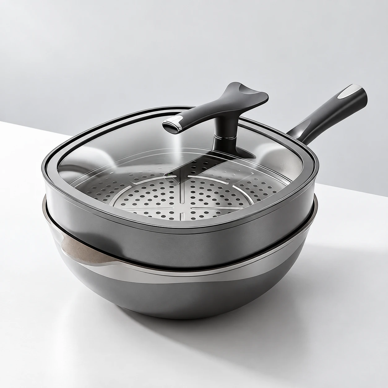 Square pan with steaming insert