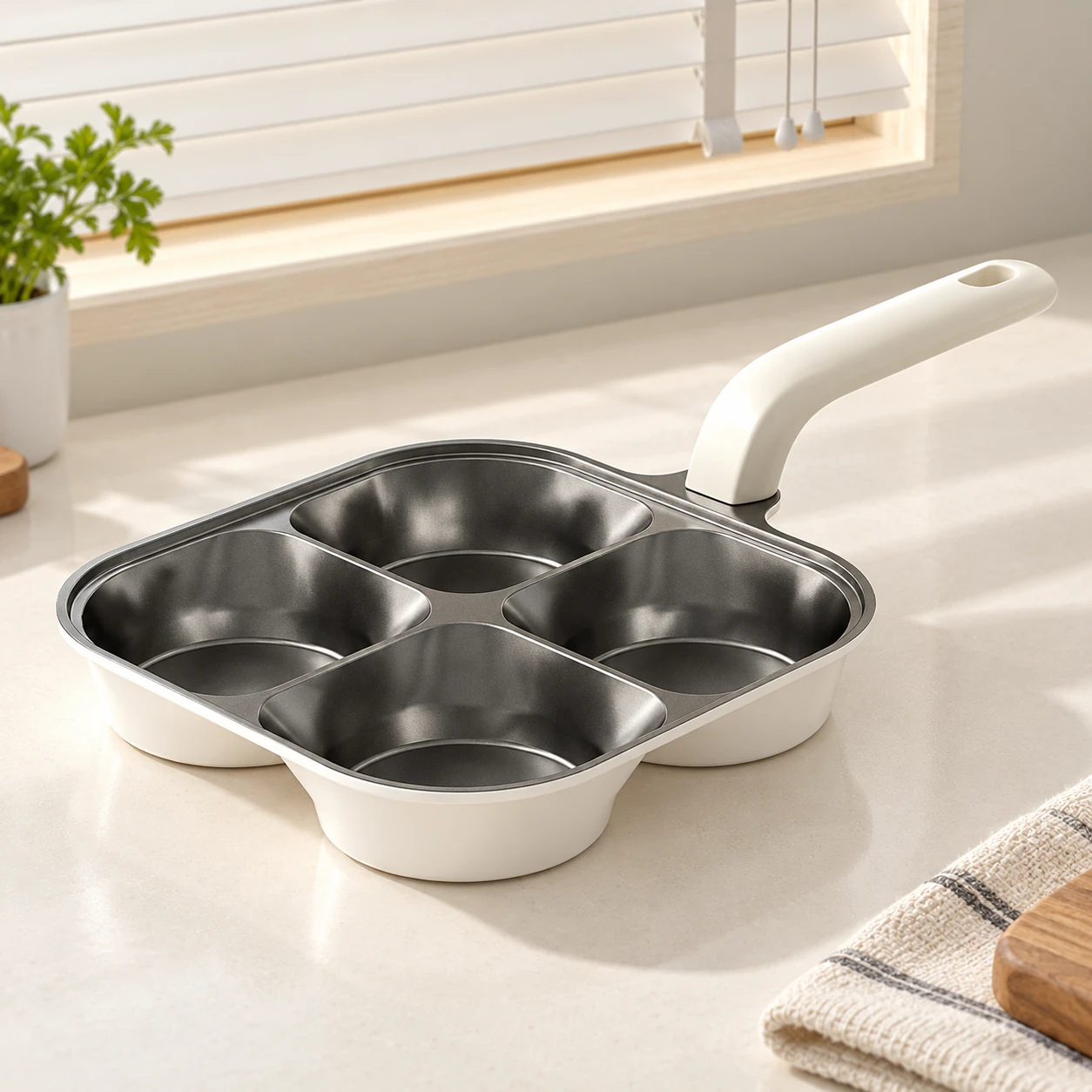 Four-well breakfast pan