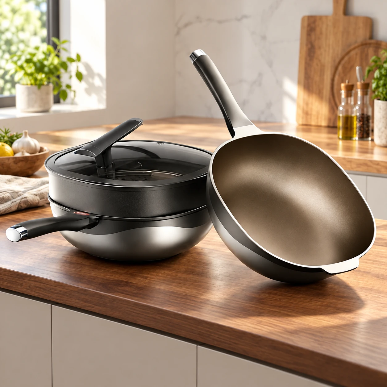 A square format in the kitchen.