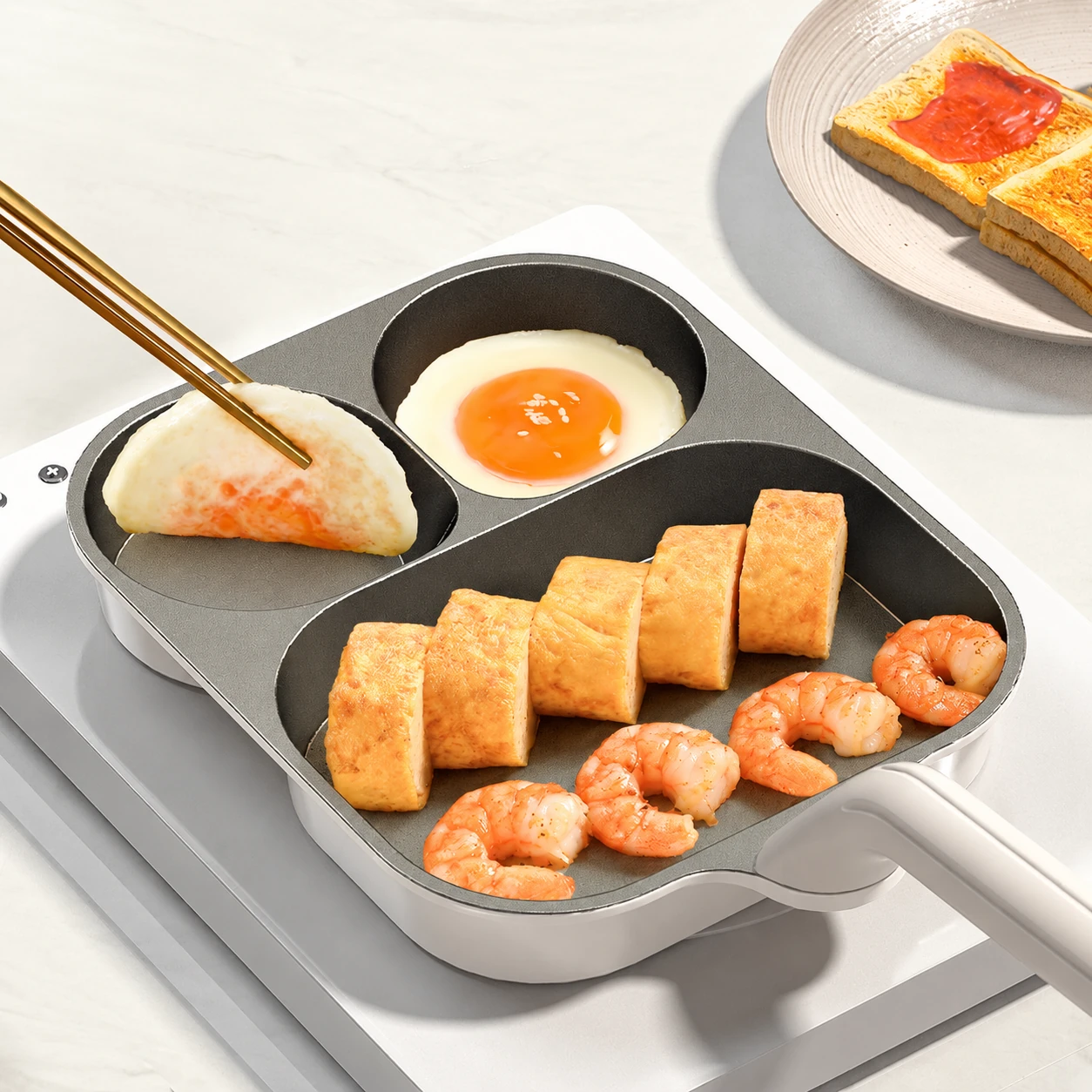 Three areas, one breakfast.