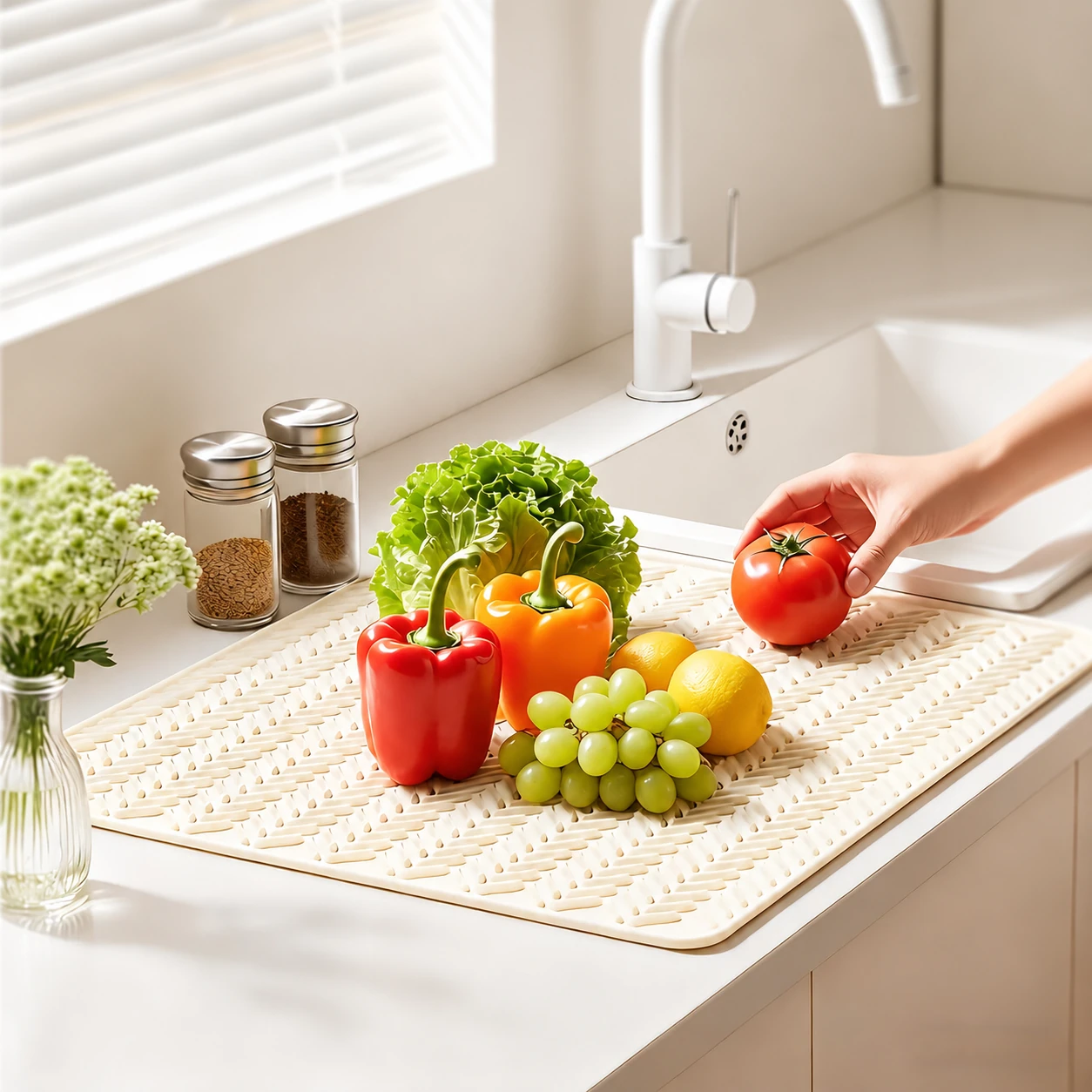 Textured draining mat
